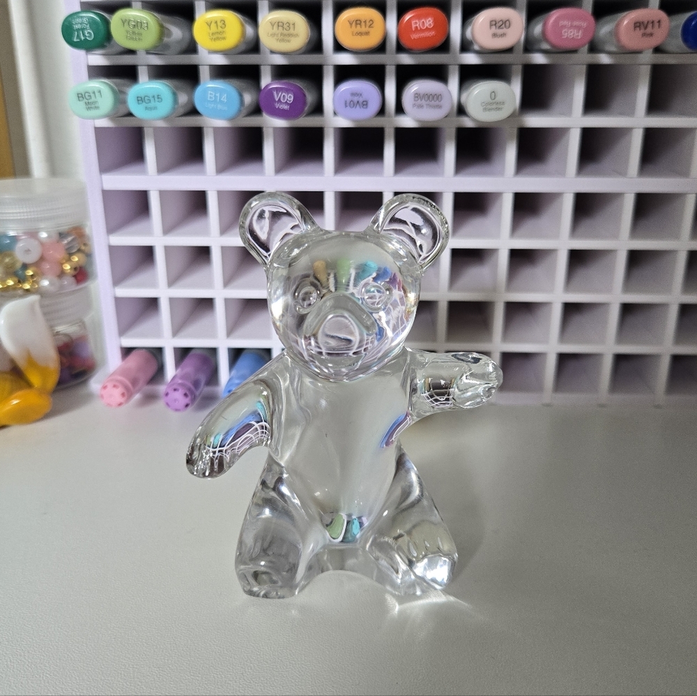 Daum France Glass Teddy Bear